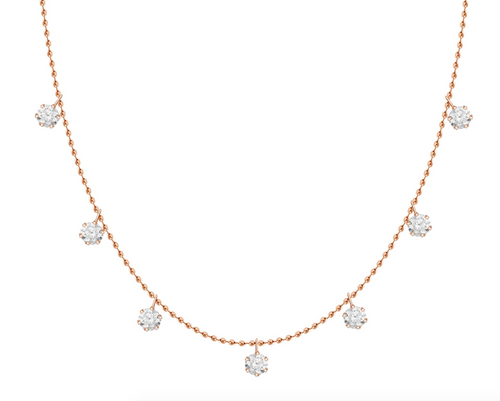 Seven Medium Hanging Diamonds Necklace