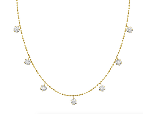 Seven Medium Hanging Diamonds Necklace