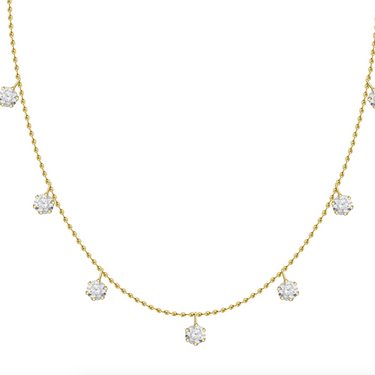 Seven Medium Hanging Diamonds Necklace