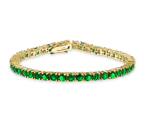 Sparkling Green Tennis Bracelet