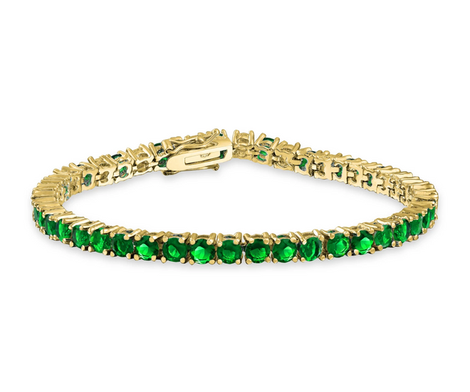 Sparkling Green Tennis Bracelet