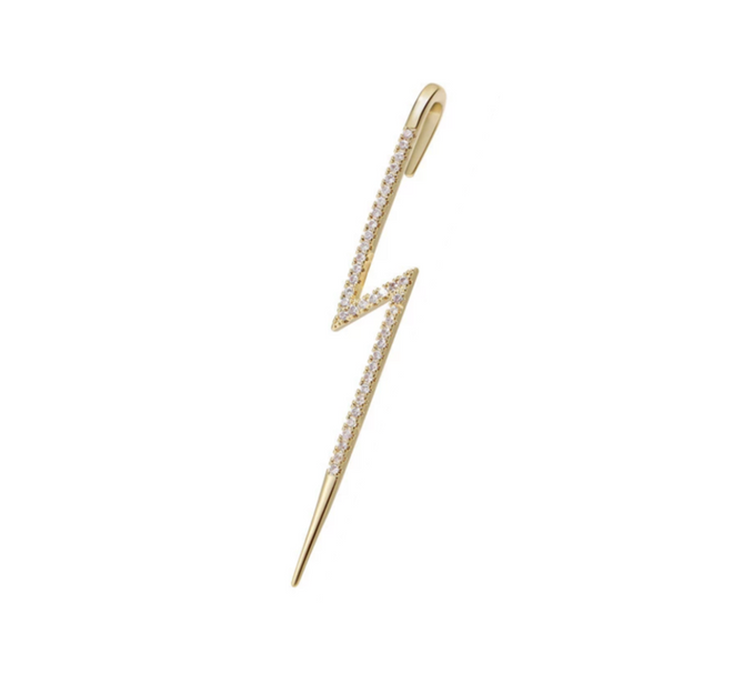 Bolt Sparkling Needle Bar Ear Cuff