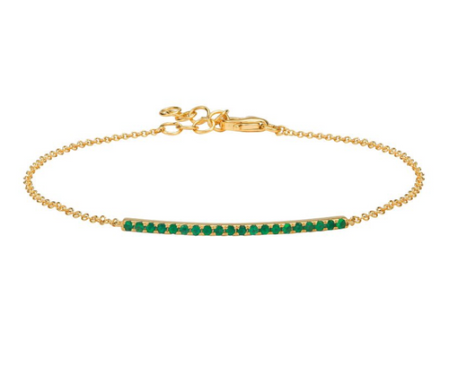 Emerald Bar Gold Bracelet