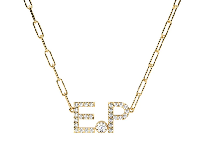 14K INITIALS ON A LINK CHAIN NECKLACE