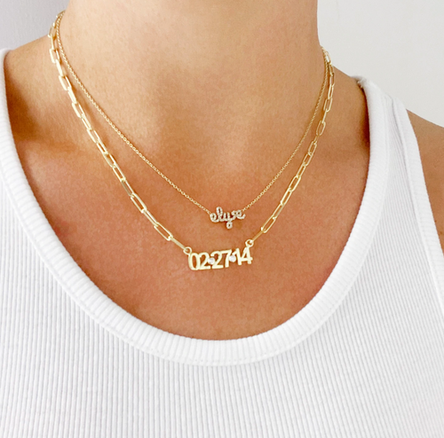 DATE ON A LINK CHAIN NECKLACE