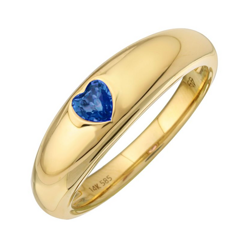Gemstone Heart Gold Ring