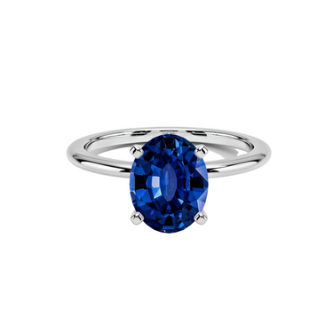 2.38CT Oval Sapphire Mounted In 14K White Gold Band