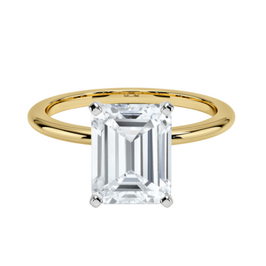 2CT Emerald Cut Mounted In White Gold Band