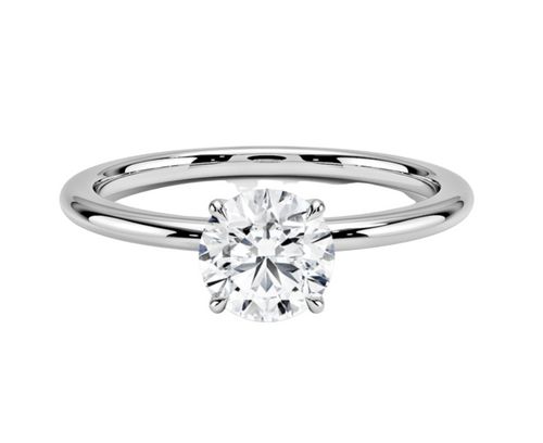 1.06CT Round Diamond Mounted In White Gold Band