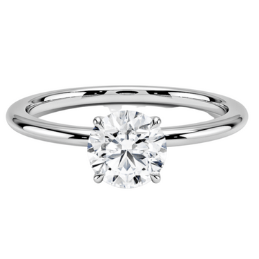 1.06CT Round Diamond Mounted In White Gold Band
