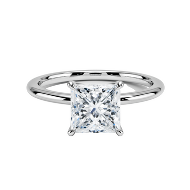 1.56CT Princess Cut Mounted In White Gold Band