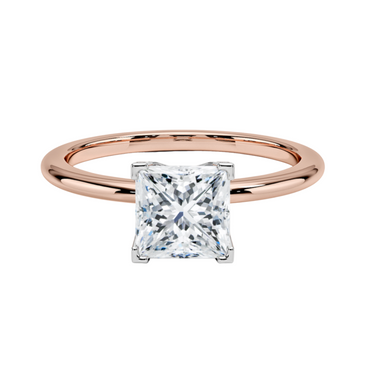1.26CT Princess Cut Mounted In Rose Gold Band