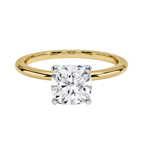 1.54CT Cushion Mounted In Yellow Gold Band