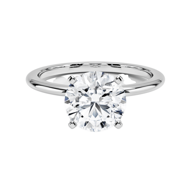 2.29CT Round Diamond Mounted In White Gold Band