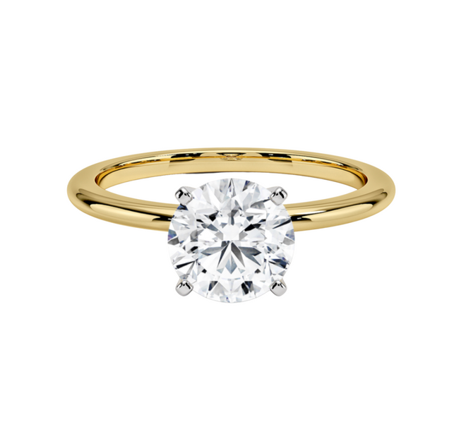 1.12CT Round Diamond Mounted In Yellow Gold Band