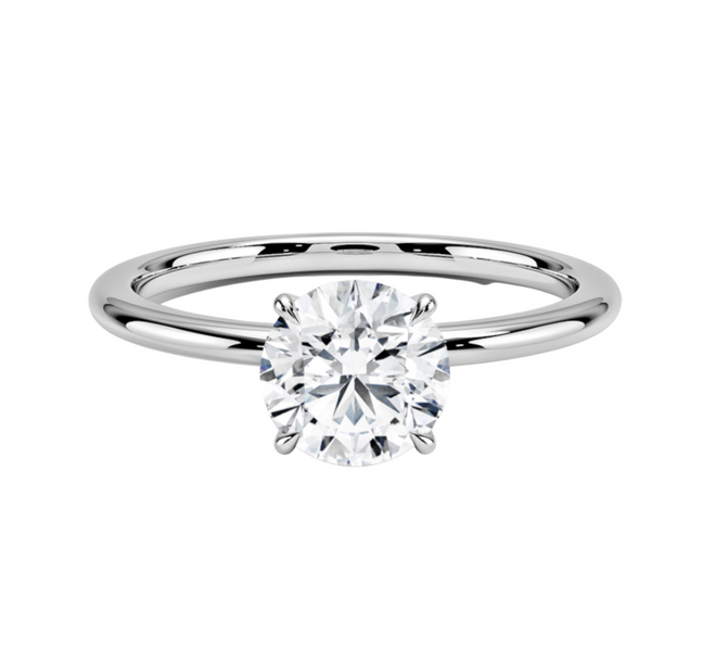 .95CT Round Diamond Mounted In White Gold Band