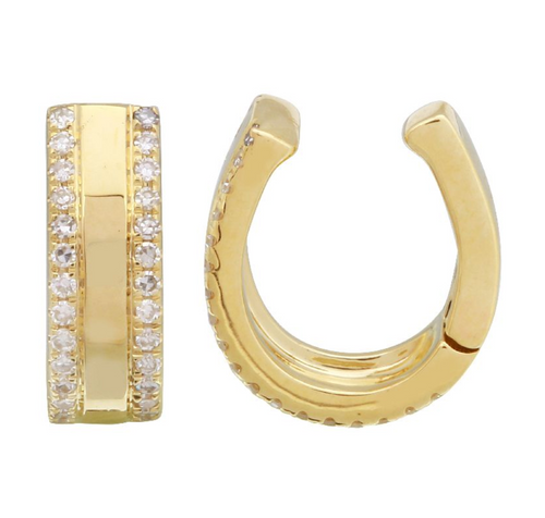 Double Diamond Line Ear Cuff