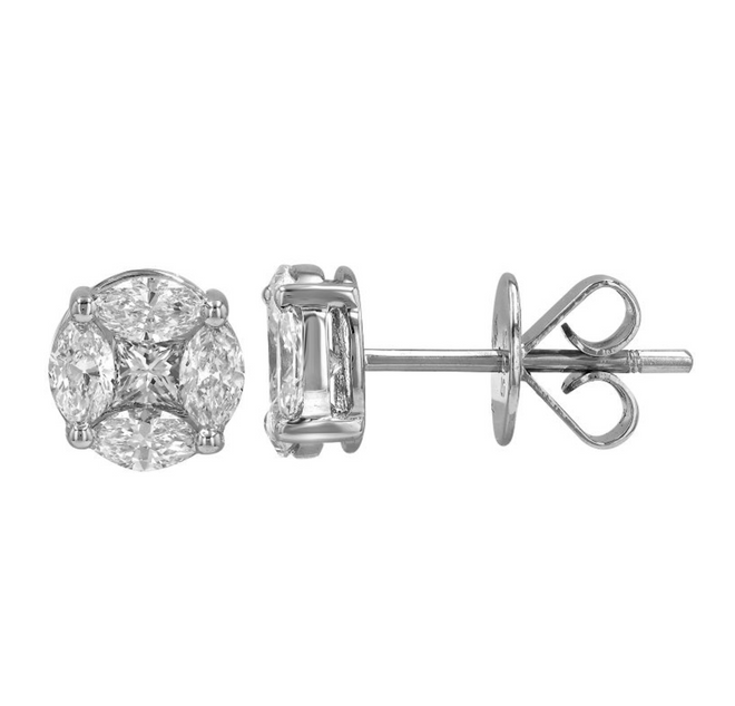 Diamond Solitaire Illusion Studs