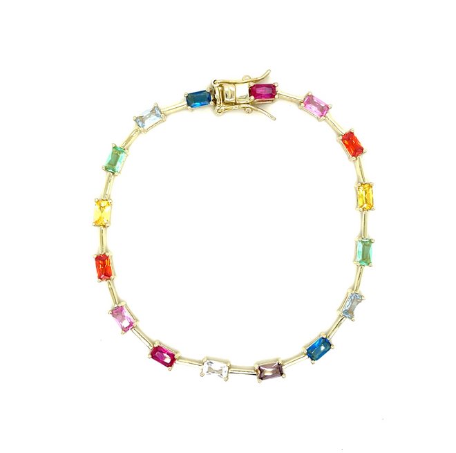 Rainbow Baguettes Bracelet