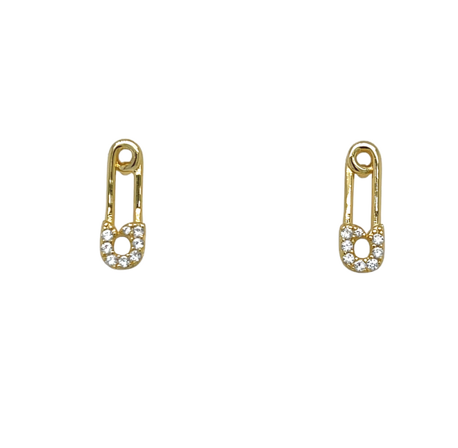 Sparkling Safety Pin Earrings