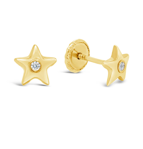 Mini 14K Gold Star Studs