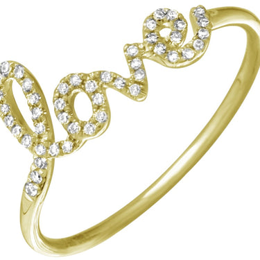 Cursive Diamond "love" Ring