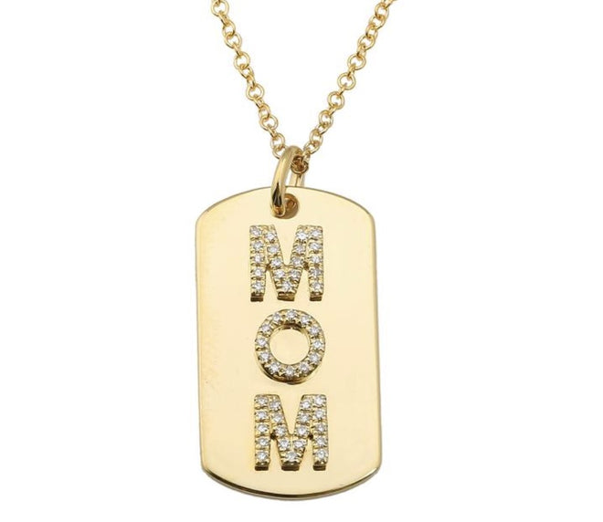"Mom" Tag Necklace