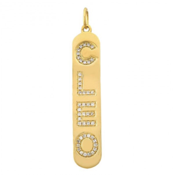 Diamond Nameplate Pendant