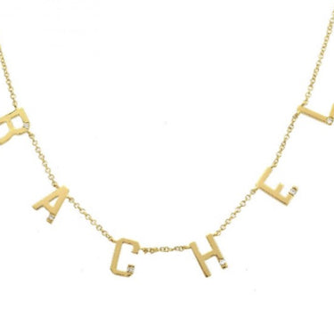Diamond Accent Spaced Name Necklace