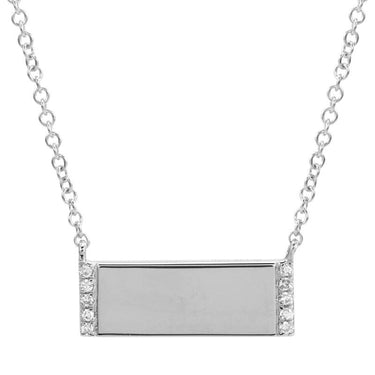 Small Diamond Nameplate Necklace