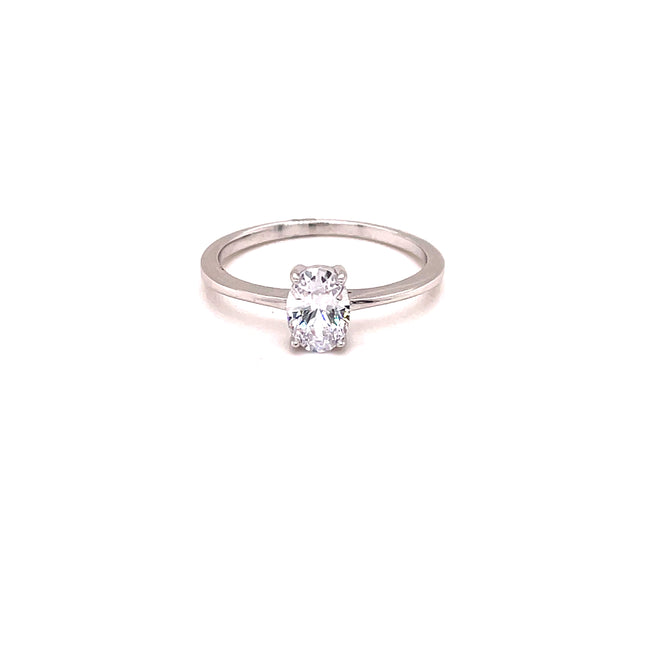 CZ Oval Engagement Ring
