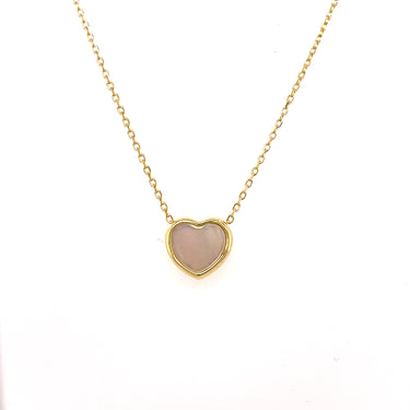 Mother of Pearl CZ Heart Necklace