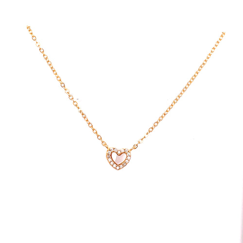 Enamel Pavé Heart Necklace