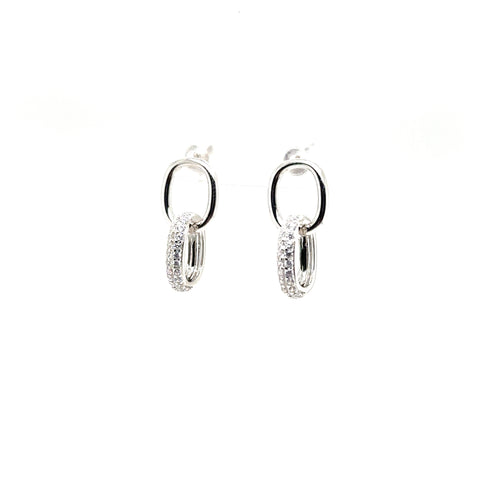 Double Sparkling Hanging Studs