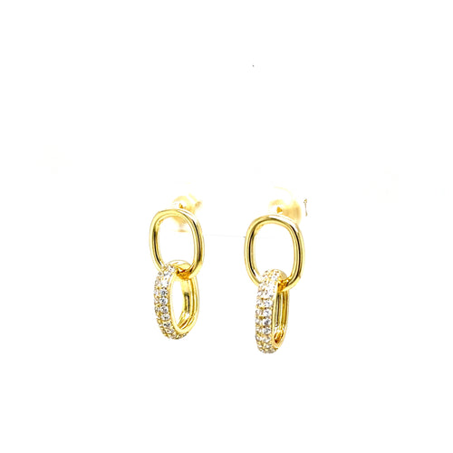 Double Sparkling Hanging Studs