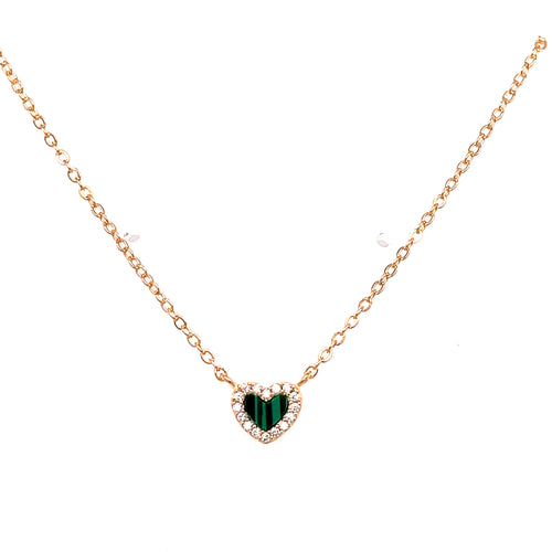 Enamel Pavé Heart Necklace