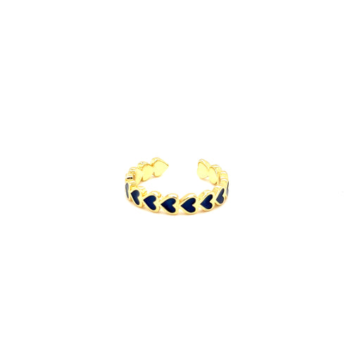 Sideways Enamel Heart Ring