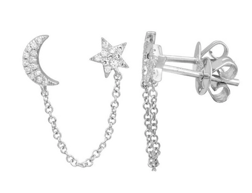 Star/Moon Chain Earring